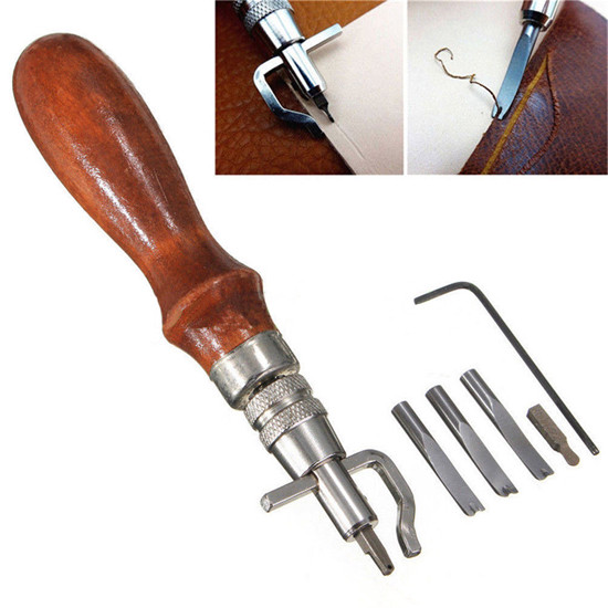 Leathercraft Stitching Groover Skiving Edger Beveler Leather Tools Adjust Size