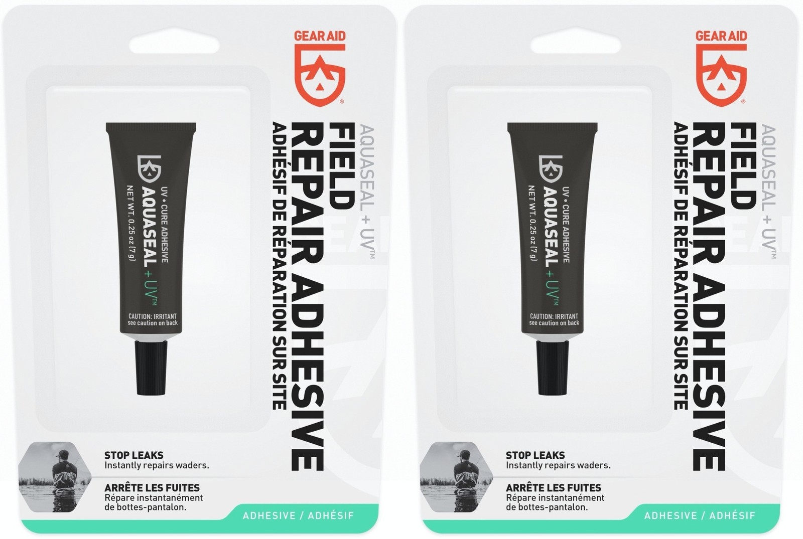 Gear Aid Aquaseal UV Repair Adhesive 0.25oz Sealant Field Gear Repair (2-Pack)