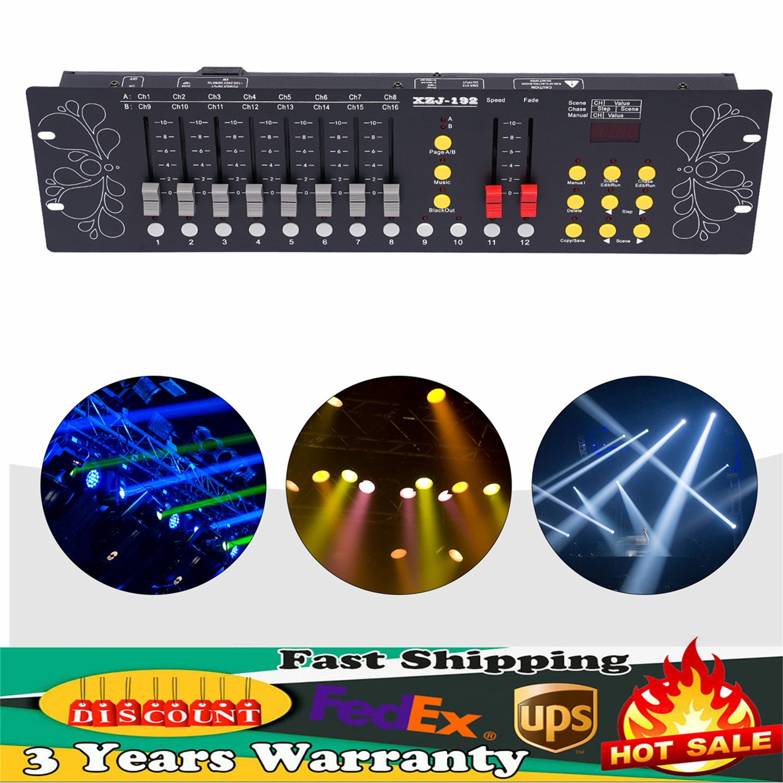 DJ DMX 512 192 Channels Operator Console Controller Stage Lighting DJ Party US