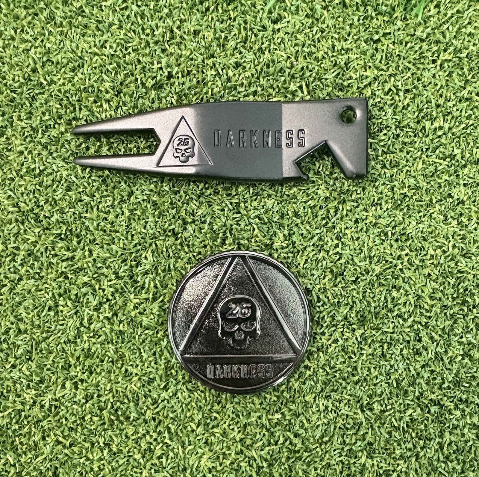 NEW PXG Darkness Skull Black Golf Ball Marker & Divot Tool Limited RARE Set
