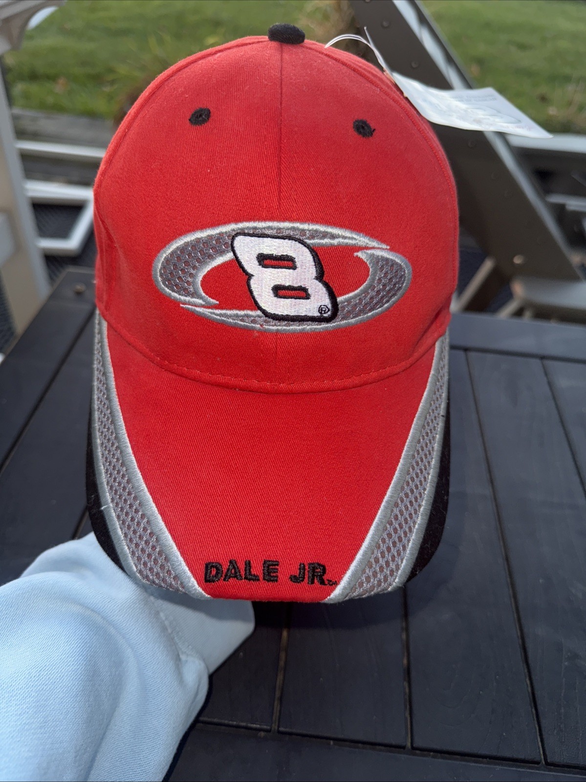 Dale Jr #8 Red Hat Cap NASCAR Chase Authentics Hook Loop Decorative Bill EUC