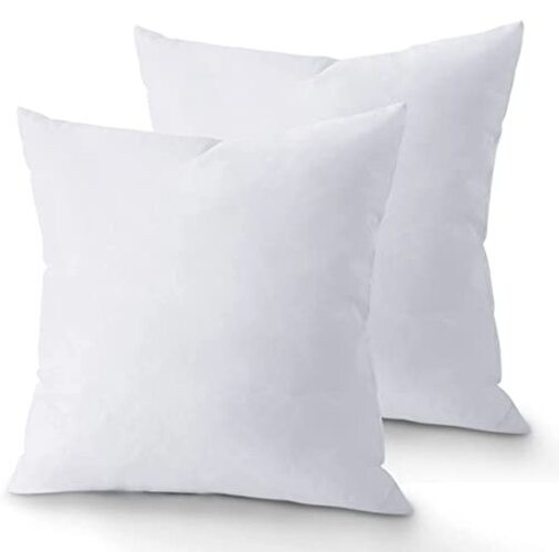 QUBA LINEN 18 x 18 Throw Pillow Insert - Pack of 2 18x18 Inch (Pack of 2)