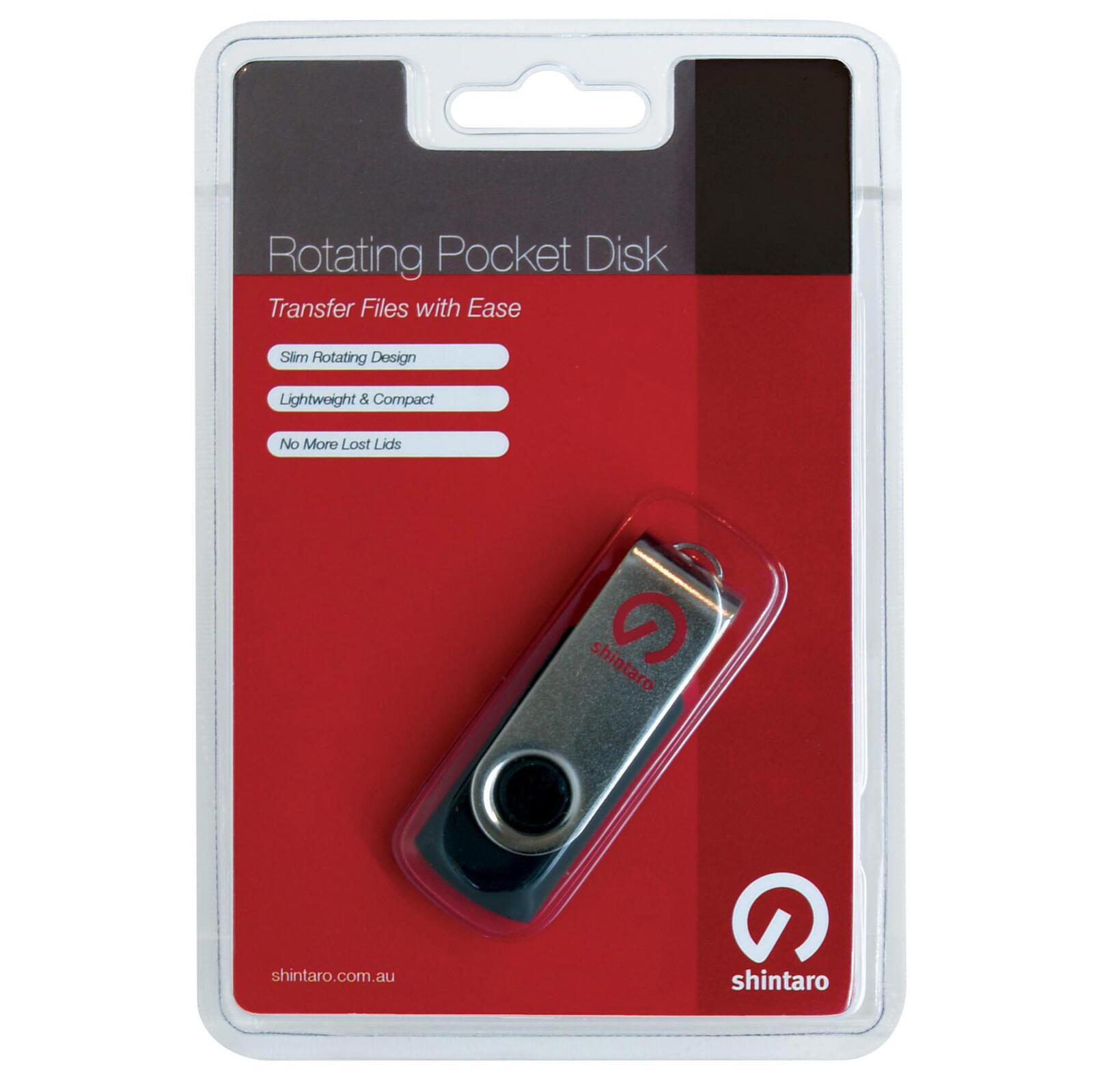 Shintaro 32GB HIGH QUALITY Rotating USB 2.0 Flash Drive Pocket Disk Memory Stick