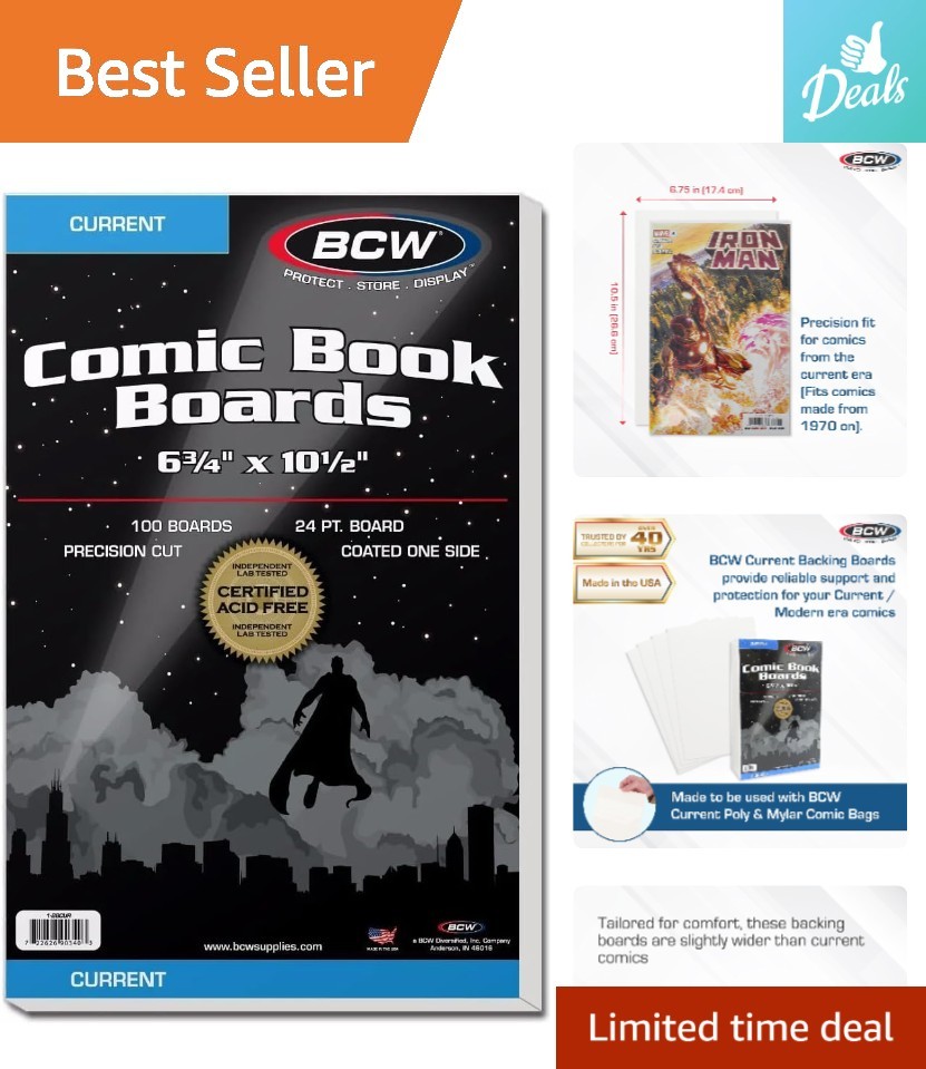Comic Book Backing Boards 100 Pack - Buffered for Maximum Storage Safety