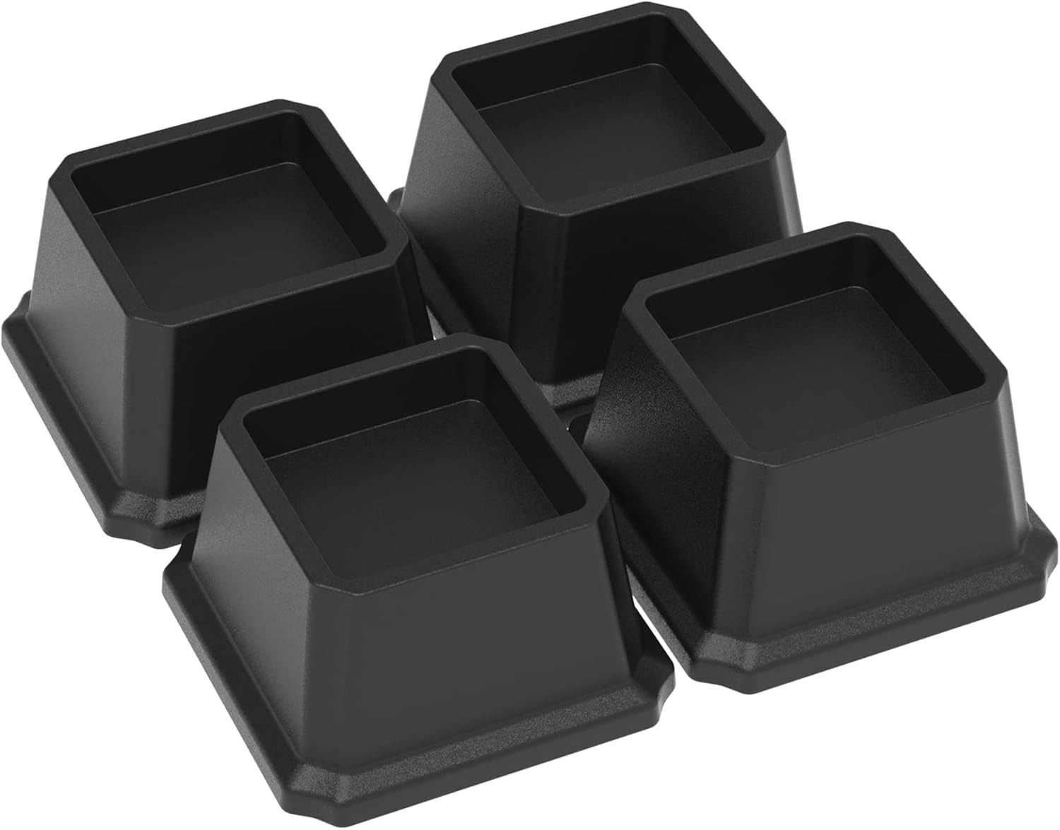 Bed Risers 2 Inch Heavy Duty Furniture Elevators, 1,500 lbs 2 Inch, Black