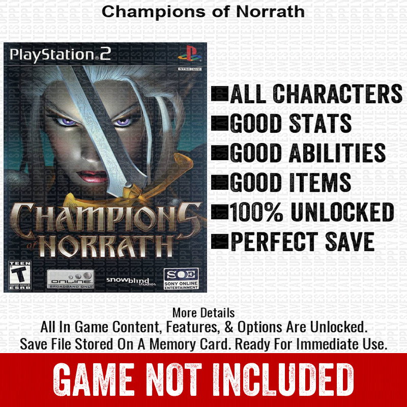 Champions of Norrath 100% PS2 Memory Card All CHEATS ITEMS