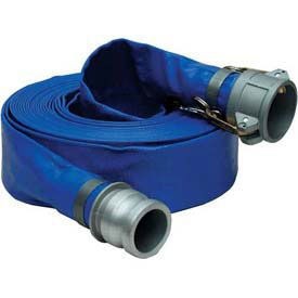 Apache 3" x 100' PVC Lay Flat Discharge Hose w/C x E Aluminum Cam  Groove