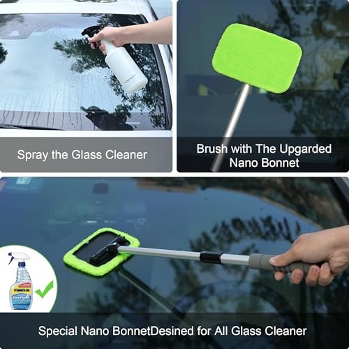 XINDELL Windshield Cleaner Tool – Car Window Cleaning Toolch 27in Green