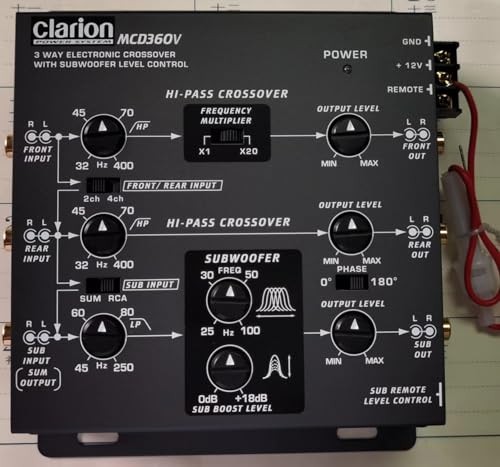 Clarion MCD360V 3-Way 6 Channel RCA Inputs Electronic Crossover with Black
