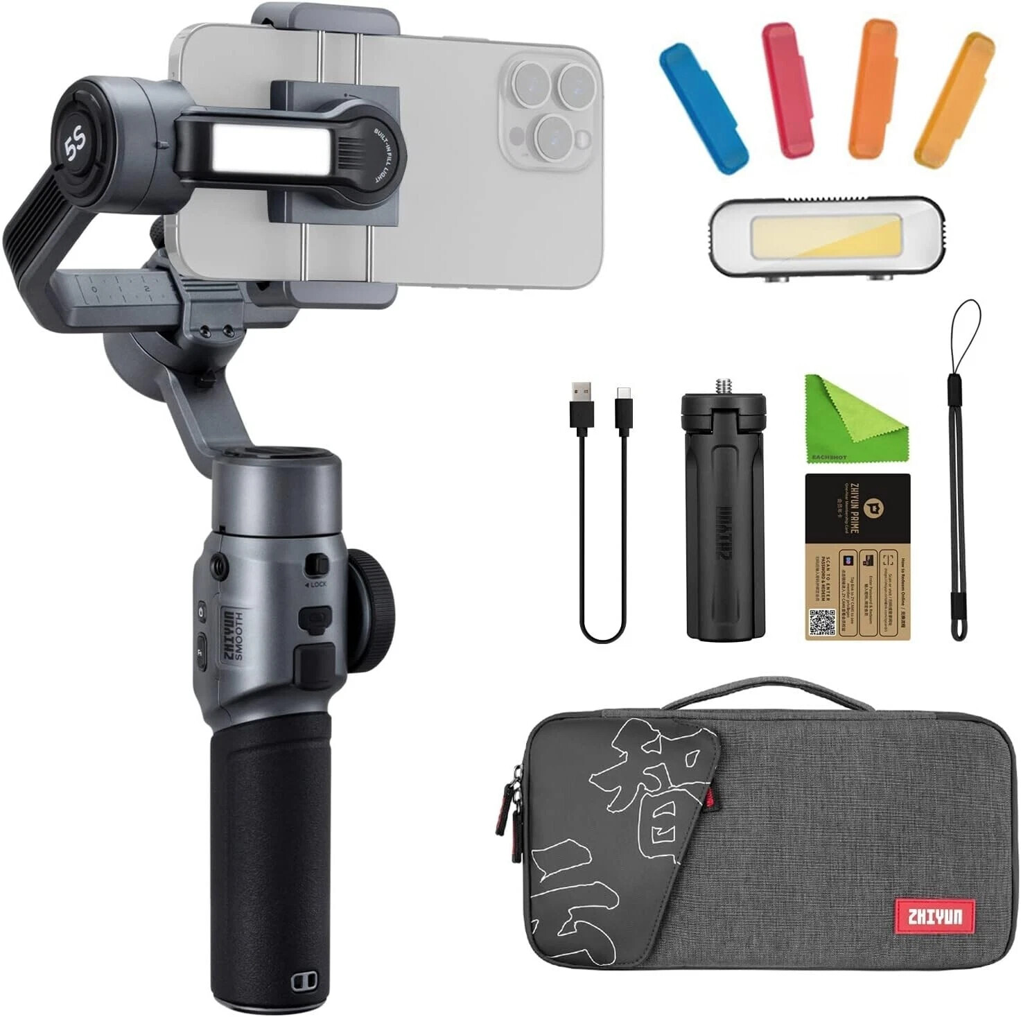 Zhiyun Smooth 5S Combo Phone Gimbal 3Axis Stabilizer Selfie Stick for Smartphone