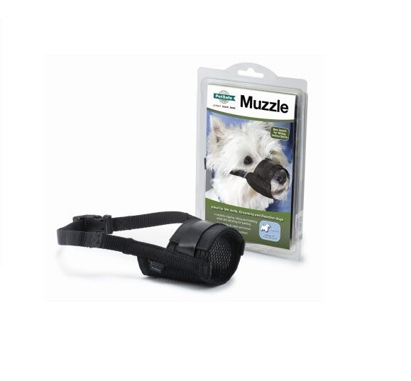 New Petsafe Muzzle Small Breeds, Black Padded for Comfort & Adjustable MUZ-S-BLK