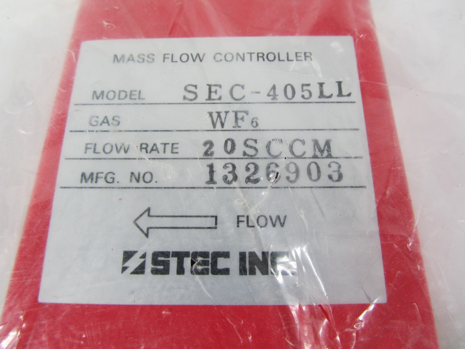 New NOS STEC Mass Flow System Controller 400 SEC-405LL 1326903 WF6 20SCCM