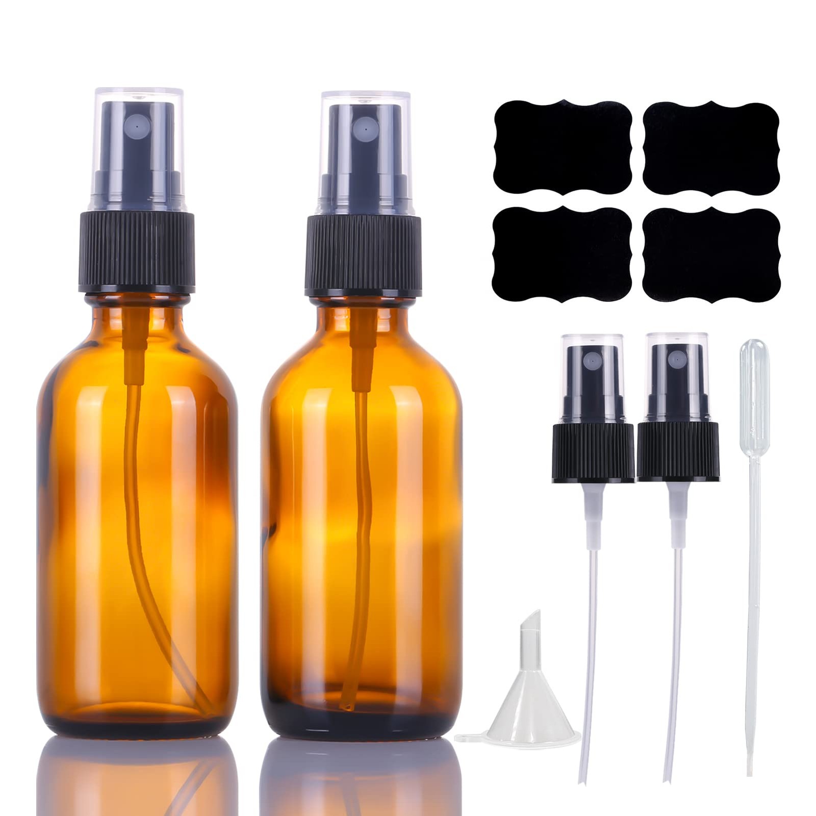2oz Amber Glass Spray Bottles,Empty Small Perfume Travel Refillable Reusable ...