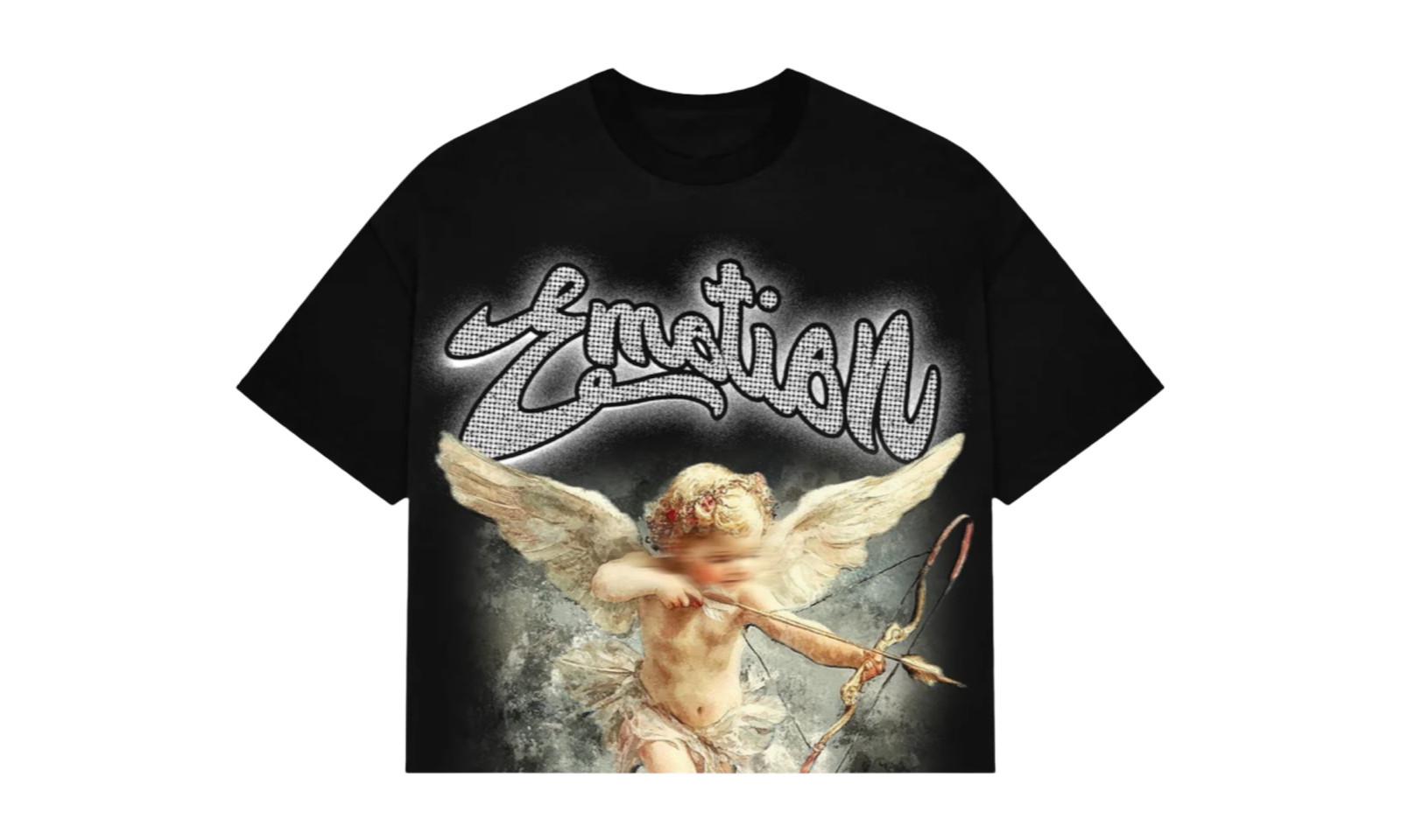 Mixed Emotions Rhinestone Black Cropped T-Shirt