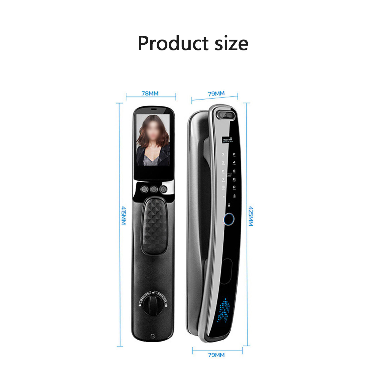 Smart Door Lock 3D Face Recognition Camera FingerPrint Password Security Lock