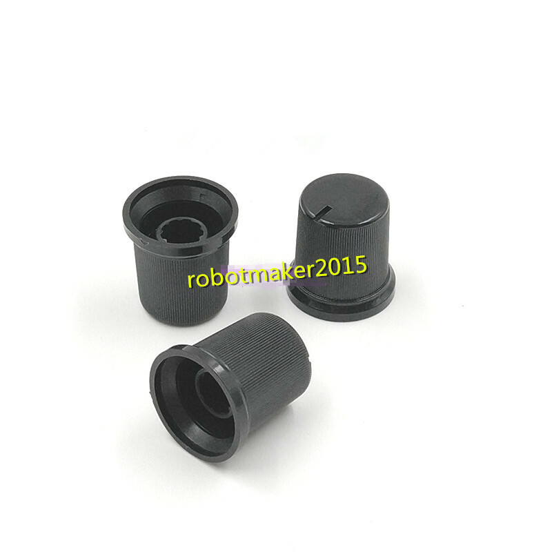 20Pcs 6mm Shaft Hole Plastic Threaded Knurled Potentiometer Knobs Cap WH148