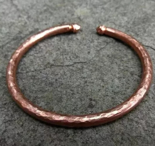 1 Pc Pure Copper Bangle, Unisex Cuff Bracelet, Hammer Healing Bangles Adjustable