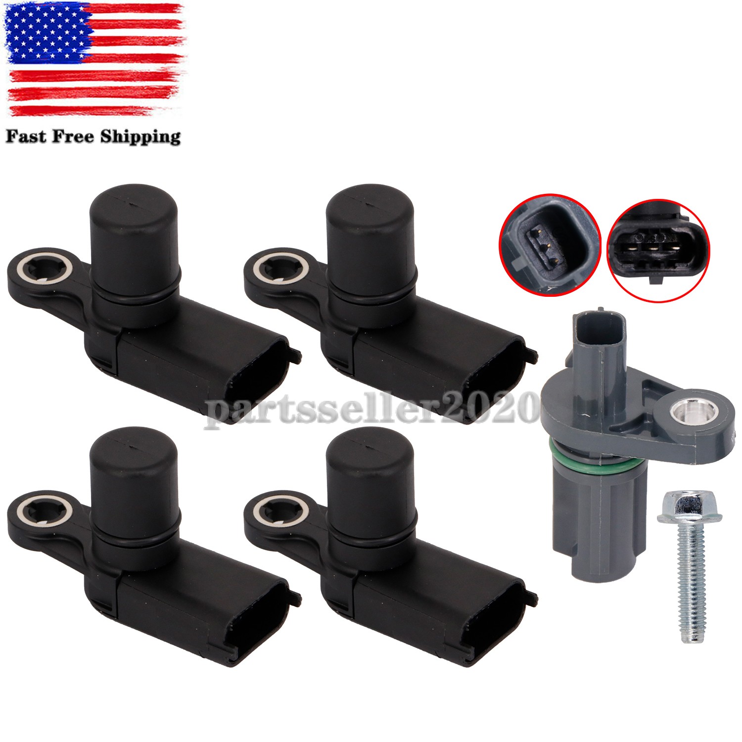 Set 5 Pcs Camshaft & Crankshaft position Sensor Fits:GM Vehicles Saab 2010-2020