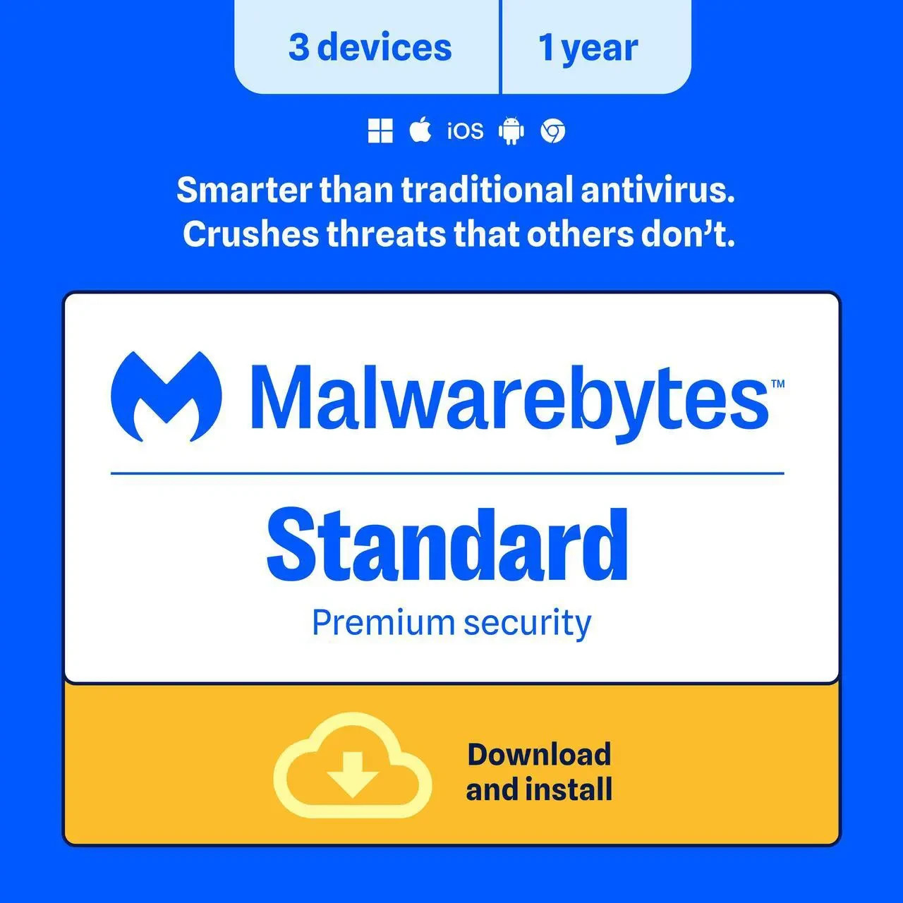NEW 2026 Malwarebytes Anti-Malware Premium 3 PCs / 1 Year Cybersecurity Key Code