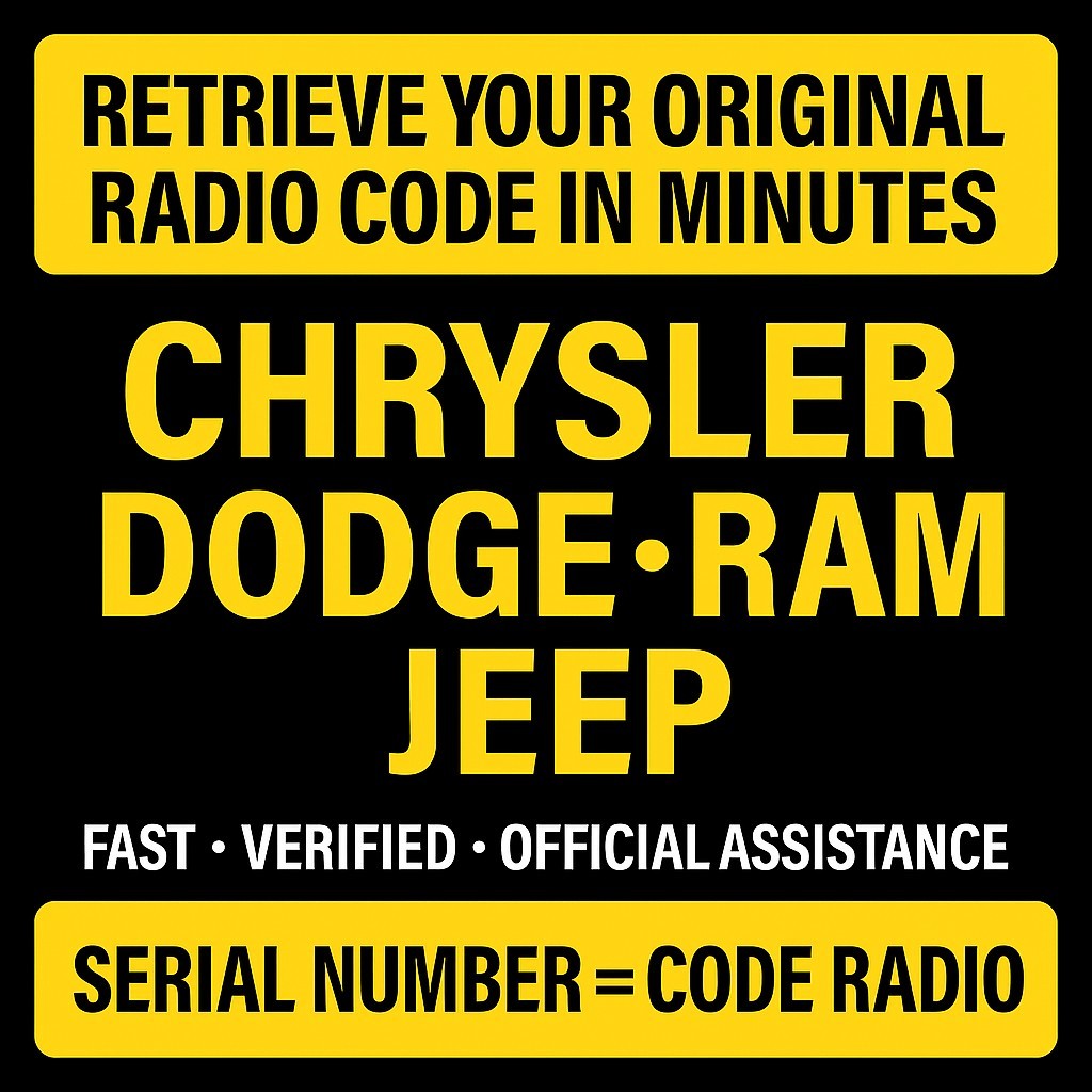 ✅ Jeep Dodge Radio Code Unlock | TOMYD TM9 T00BE TVPQN A2C | OEM PIN