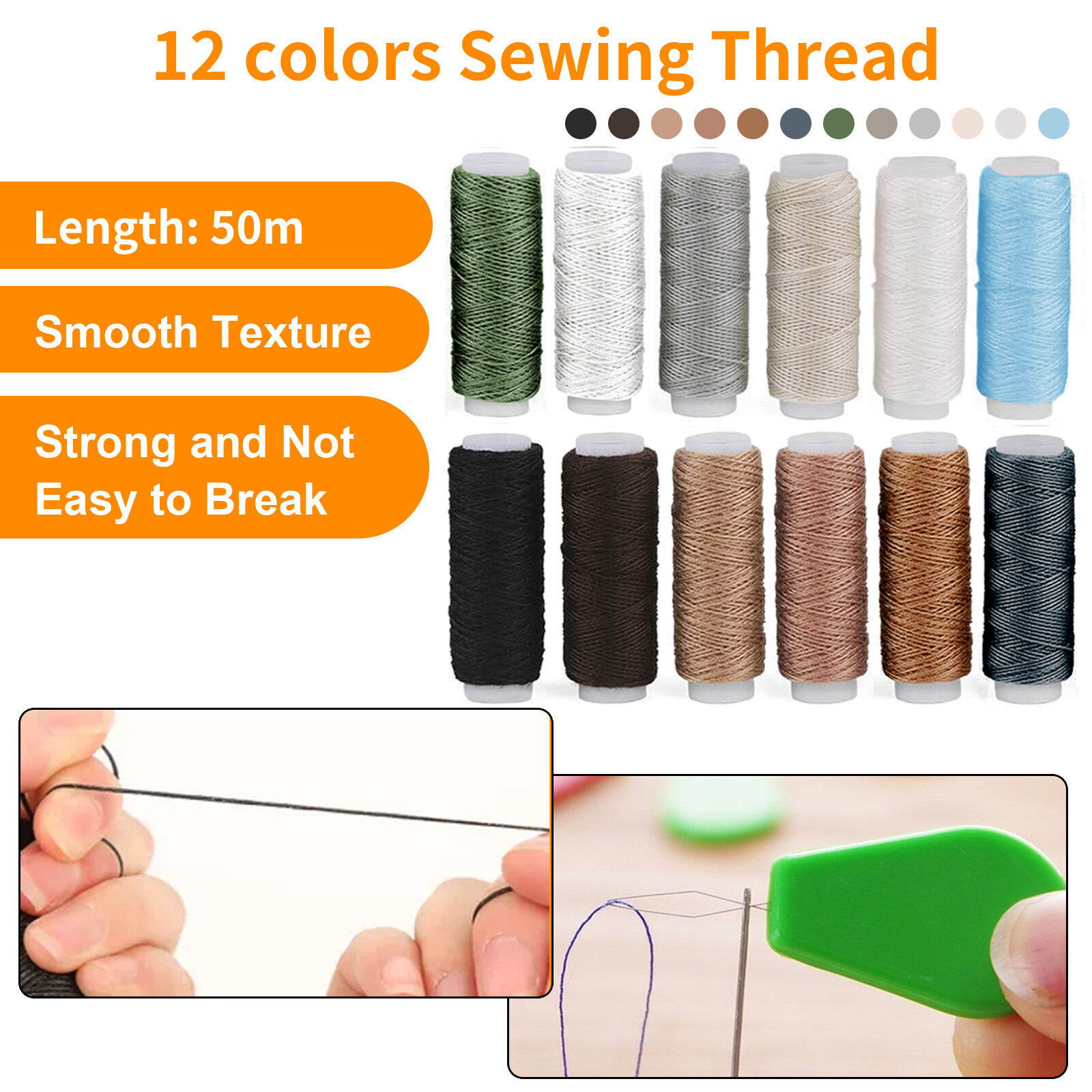 48Pcs Leather Canvas Speedy Stitcher DIY Sewing Awl Upholstery Repair Tools Kit