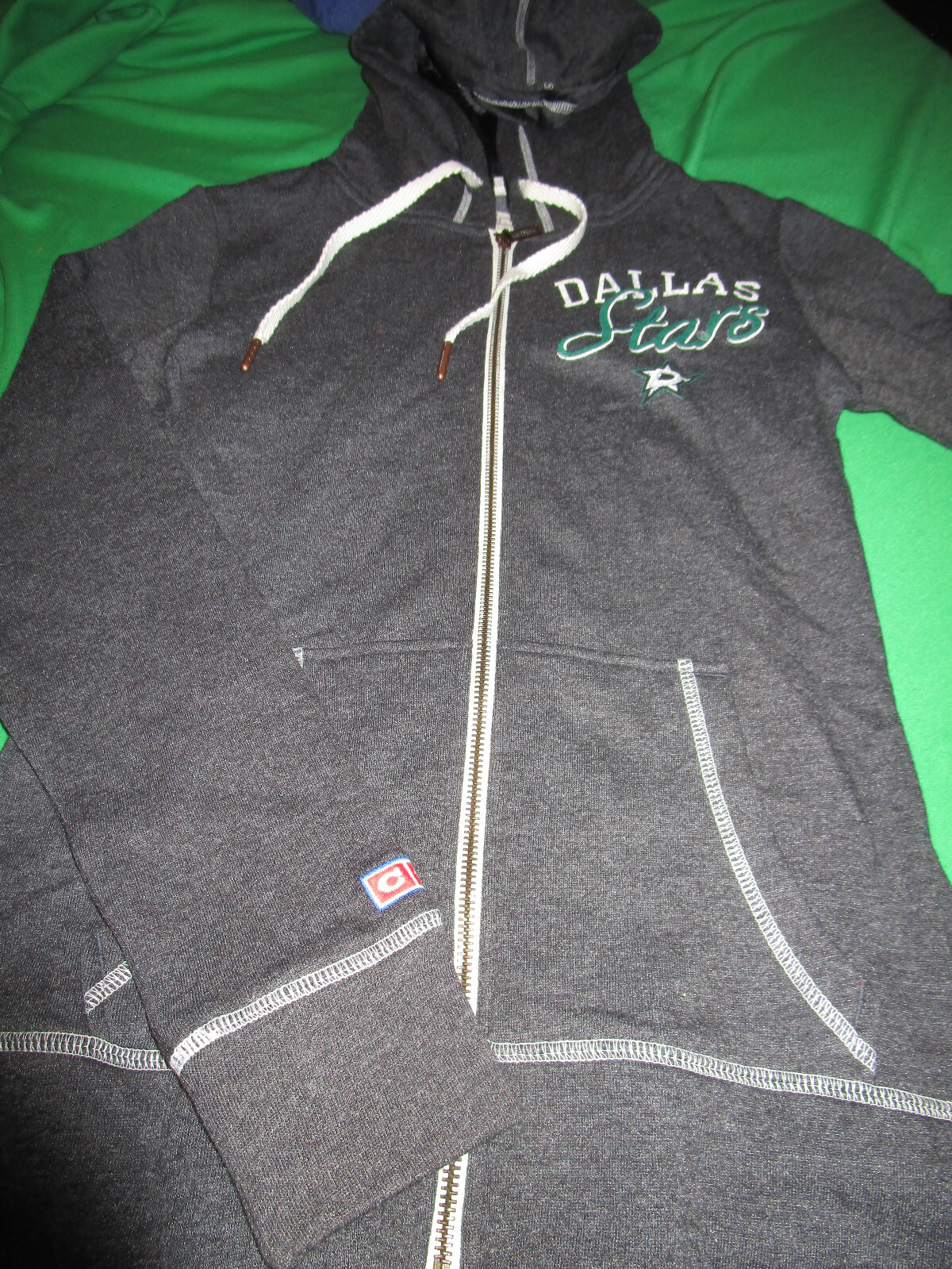 NEW NHL CCM HOCKEY DALLAS STARS WOMENS HOODED ZIP SWEATSHIRT JACKET GRAY XS