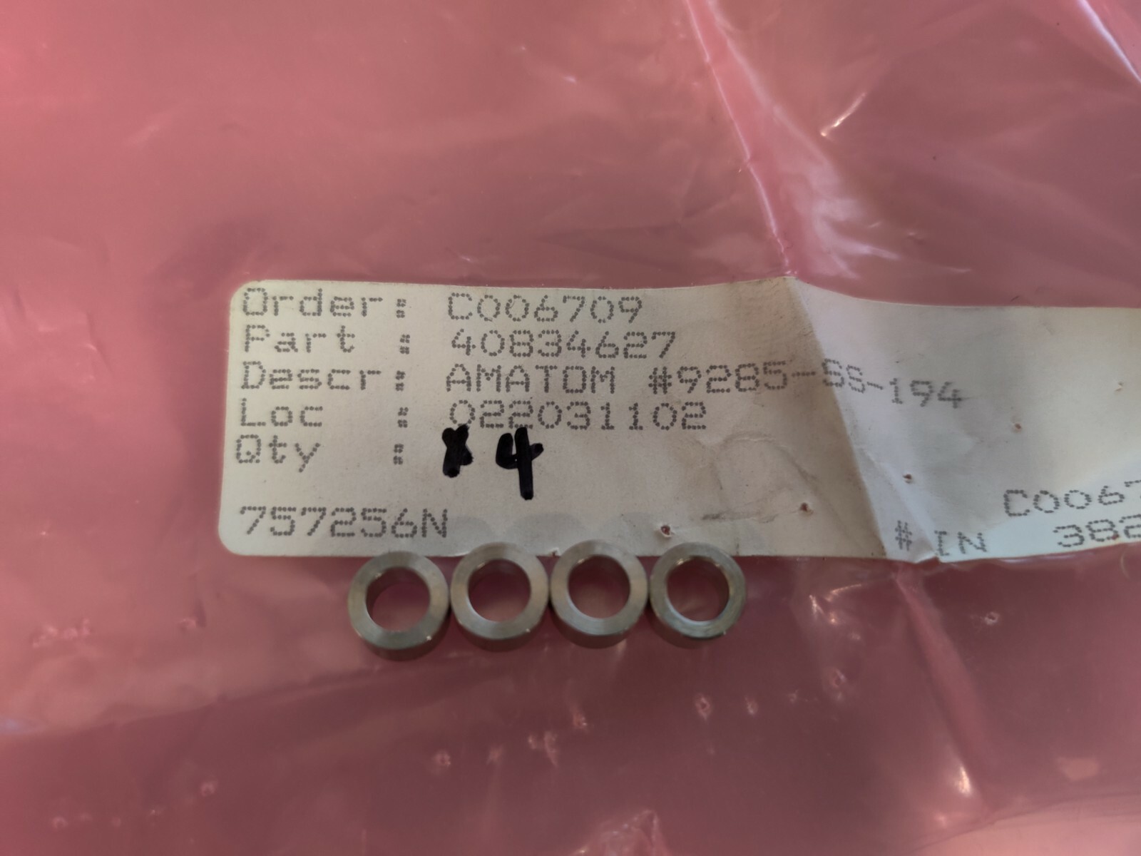 Universal Instruments Amatom #9285-SS-194 40834627 Pack Of 4