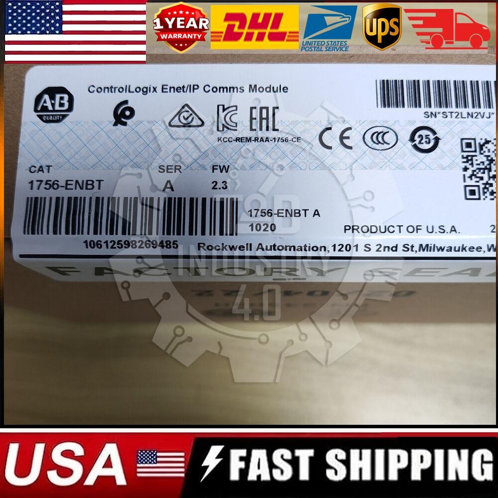 Allen-Bradley 1756-ENBT EtherNet/IP ControlLogix Module New 1756ENBT US Free Tax