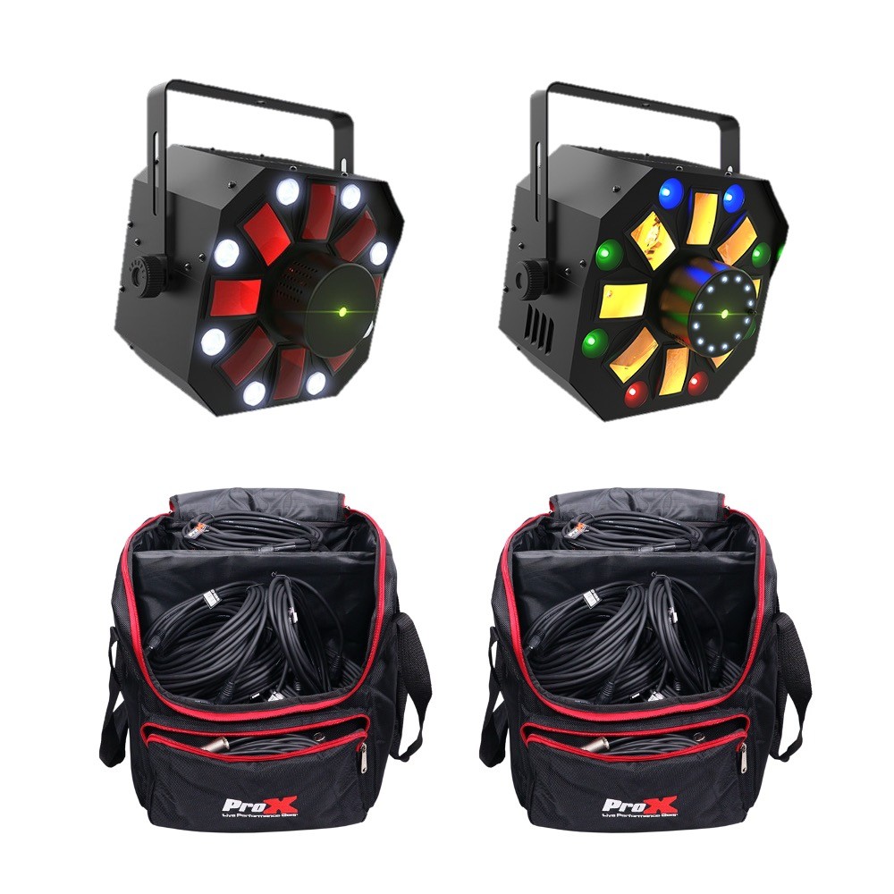Set of Chauvet DJ Swarm 5 FX ILS + Wash FX ILS LED Lights + Bags