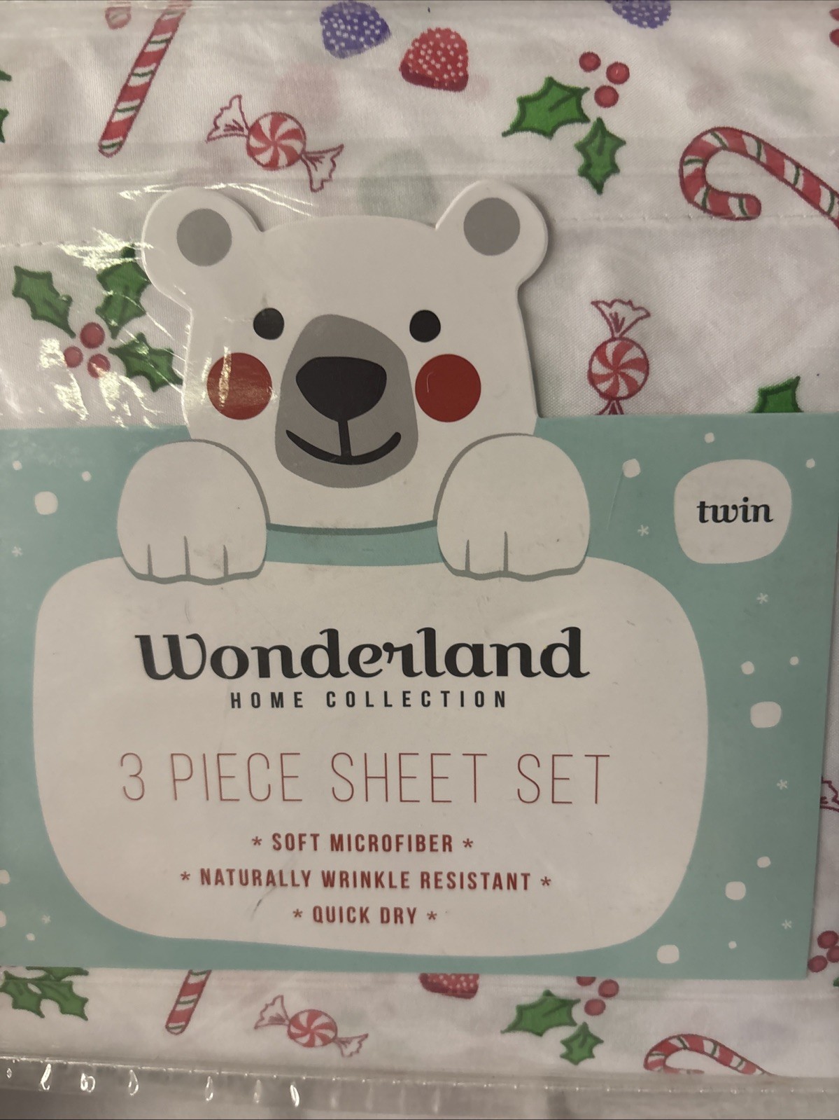 Wonderland 3 Piece Sheet Set Christmas