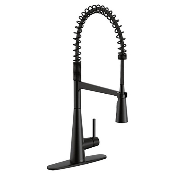 Moen 5925BL Sleek Matte Black 1-Handle Pre-Rinse Spring Pulldown Kitchen Faucet