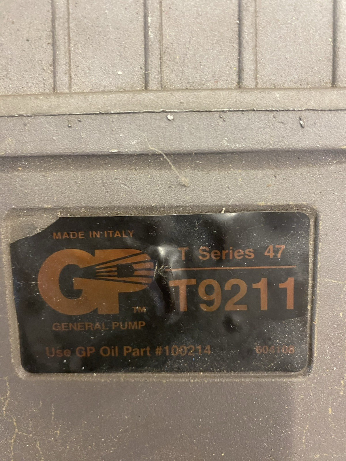 General Pump T9211 Triplex Pressure Washer Pump 4 GPM 3000 PSI Needs Rebuild