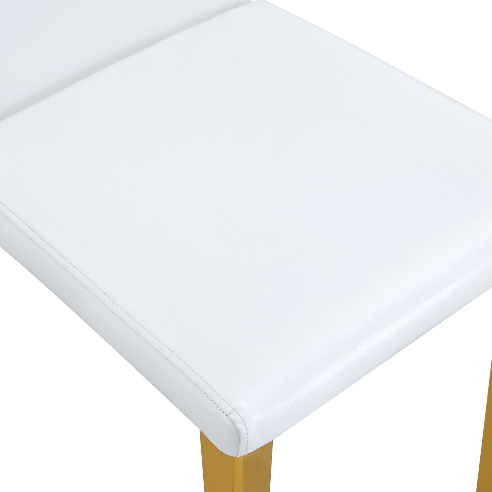 Set of 4 White PU Dining Chairs: 35.4" High, 18.5" Ergonomic Backrest