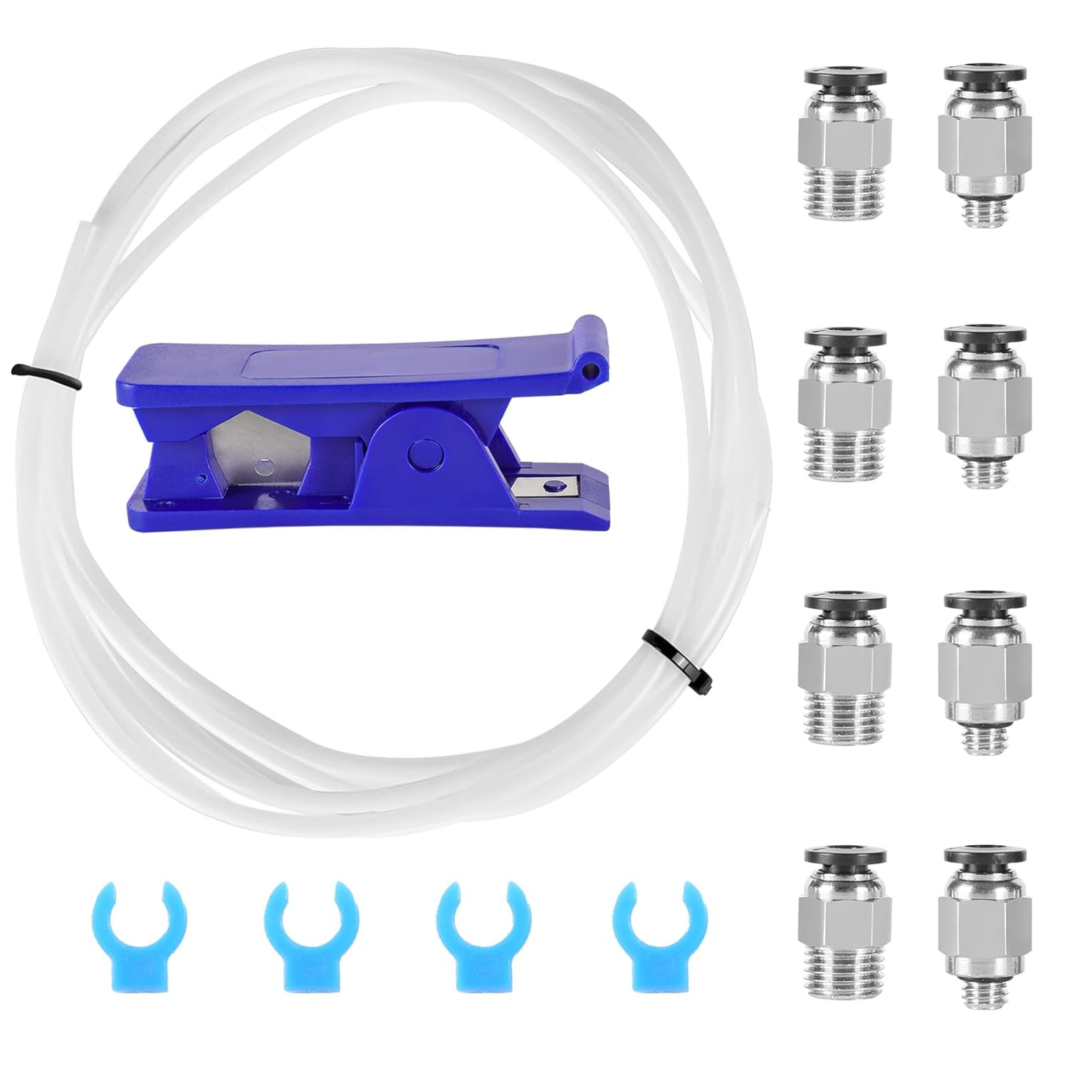 PTFE Teflon Bowden Tubing 2M for 1.75Mm Filament, with PC4-M6 and PC4-M10 Pneuma