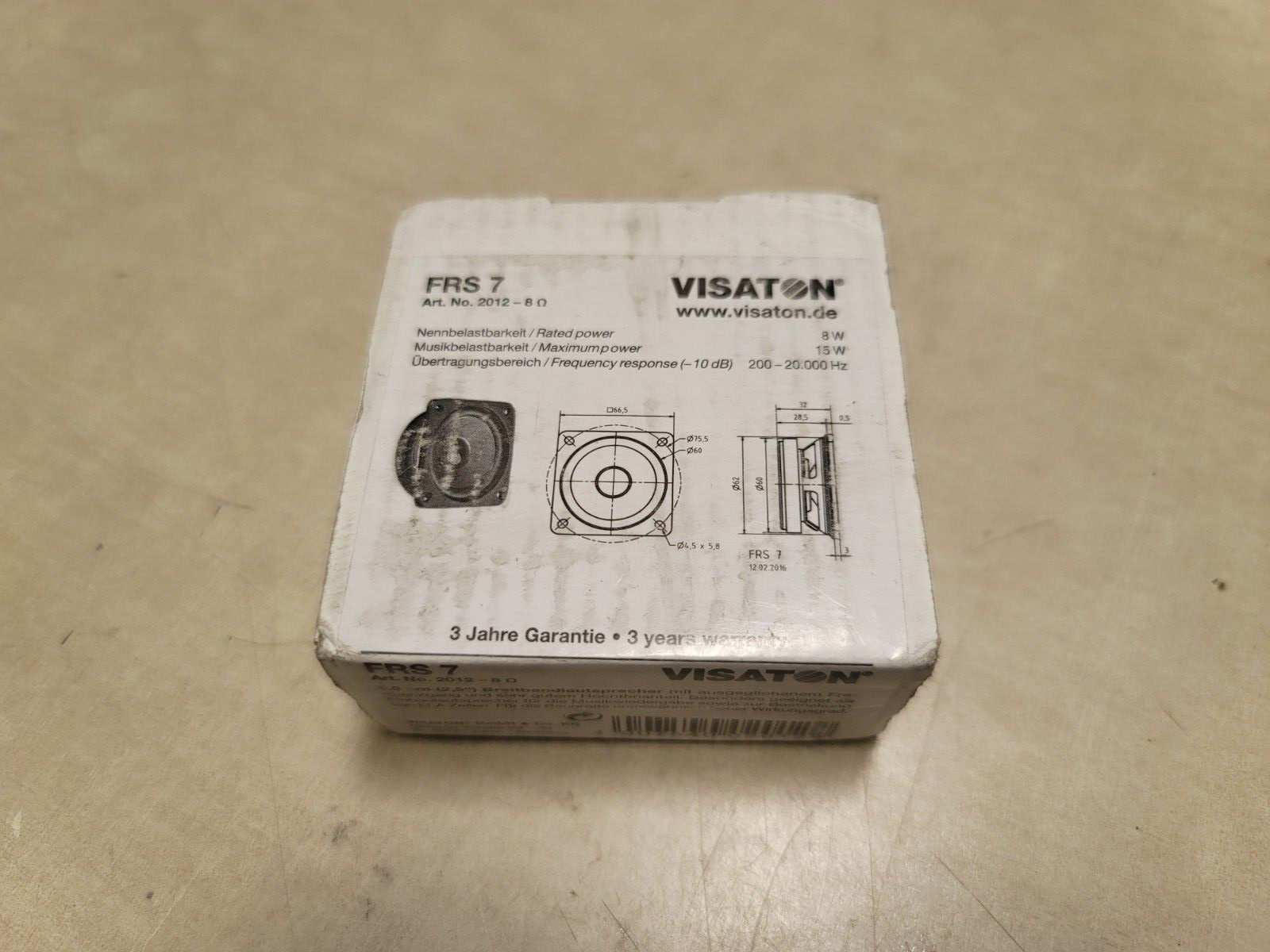 Visaton FRS7 2.5" Full-Range Speaker 8 Ohm NOB