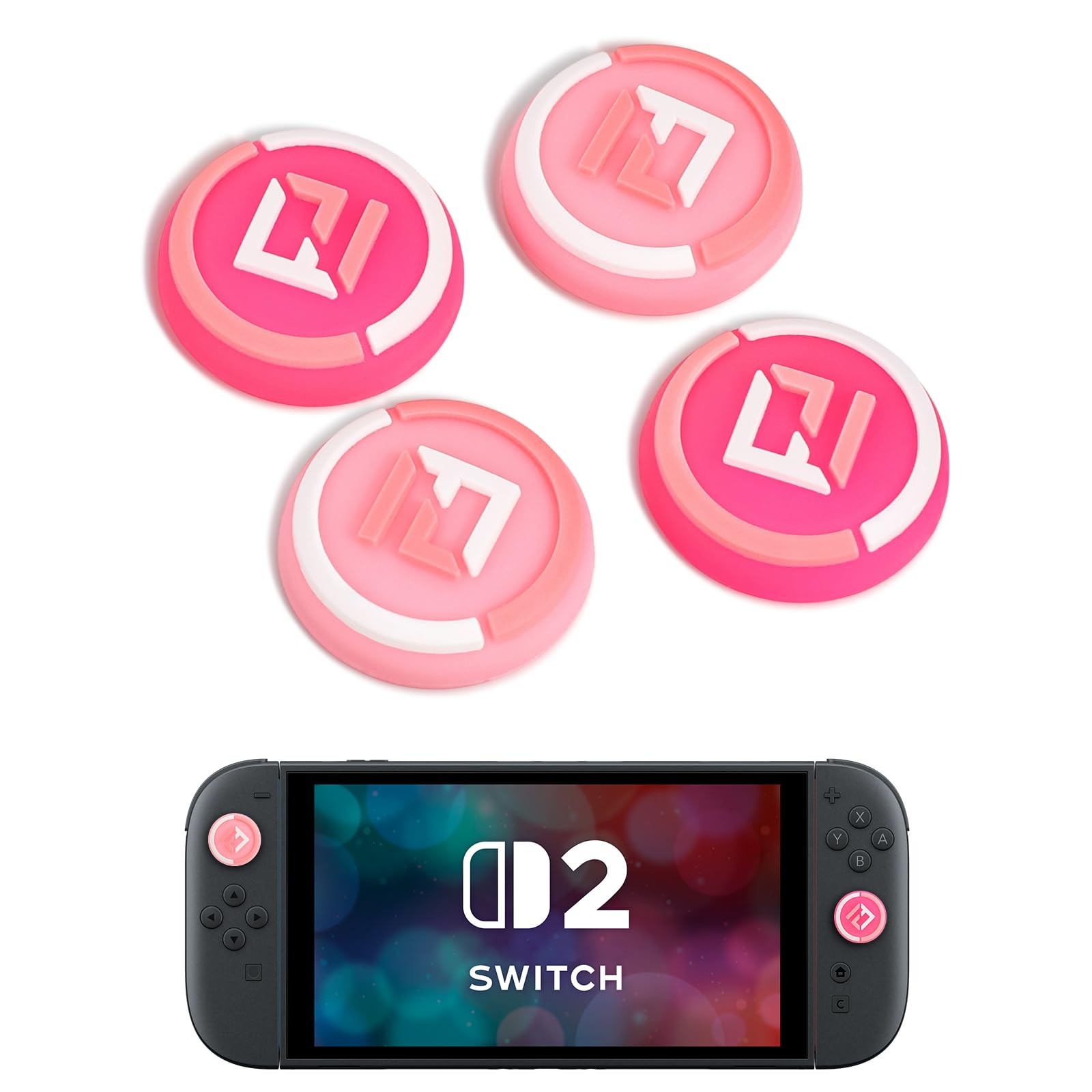 DLseego Switch Thumb Grips Red Pink