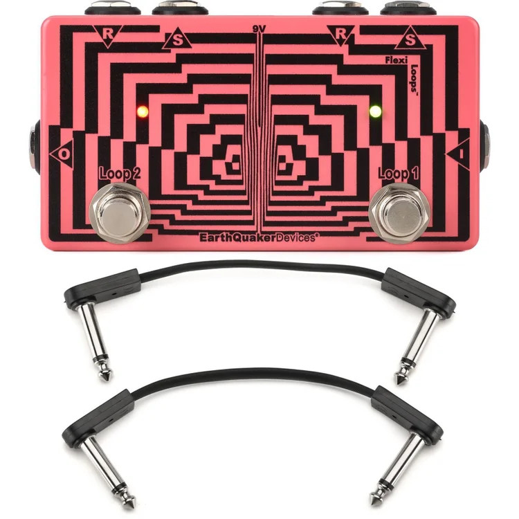 EarthQuaker Devices Flexi Loops Pedal with EBS Patch Cables - Antique Pink,