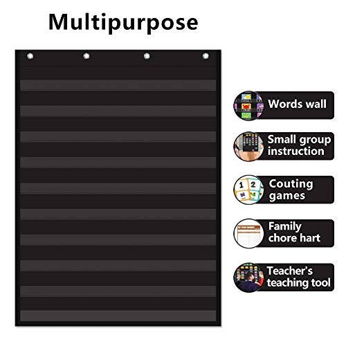 Vnom Standard Pocket Chart Clear 10 Pockets Chart For Classroom & Home