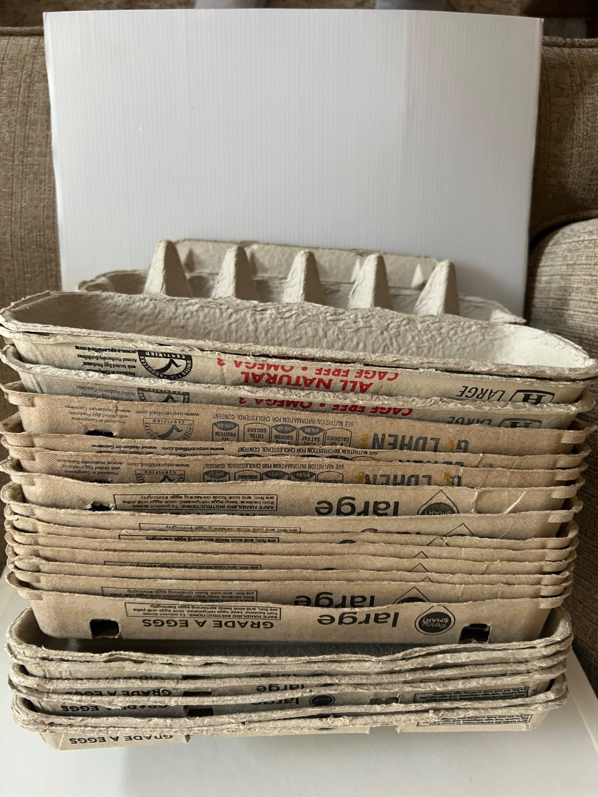 LOT OF 20 Cardboard  LARGE  Egg Cartons  Penny Smart, Goldhen,  Hillandale  BULK