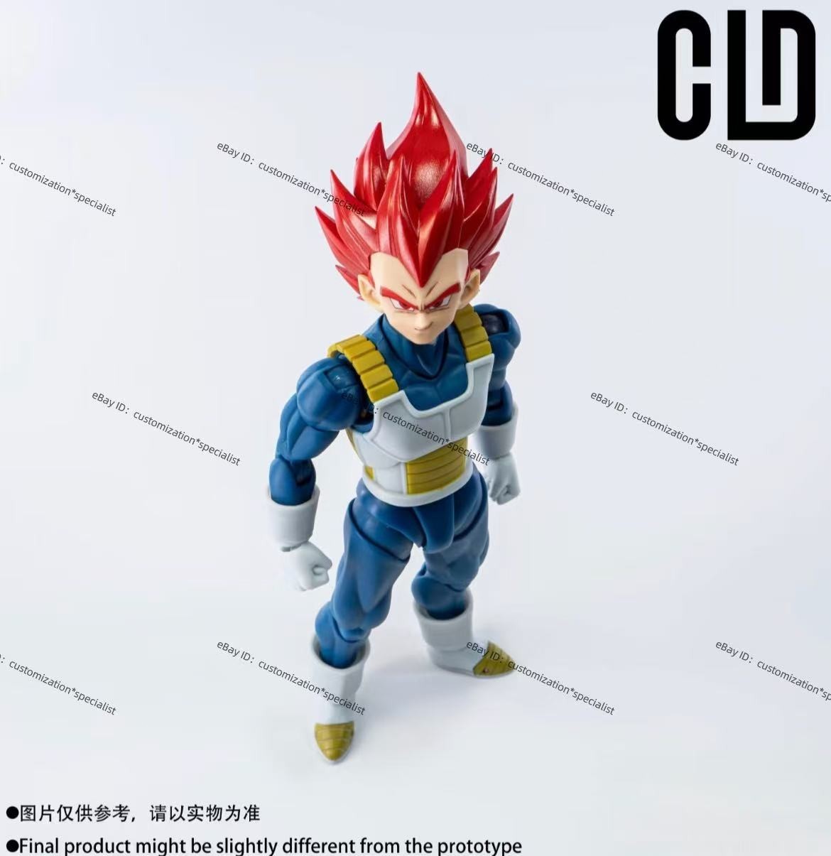 CLD custom 1/12 shf Vegeta Super Saiyan God Head sculpture In stock（ No Figure）