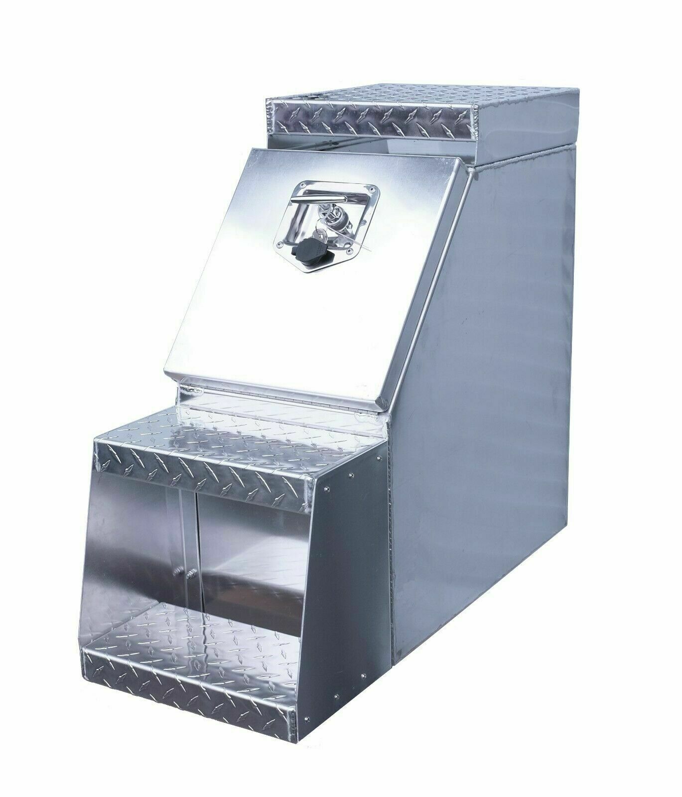 12"wide Aluminum Step Semi Tool Box semi truck