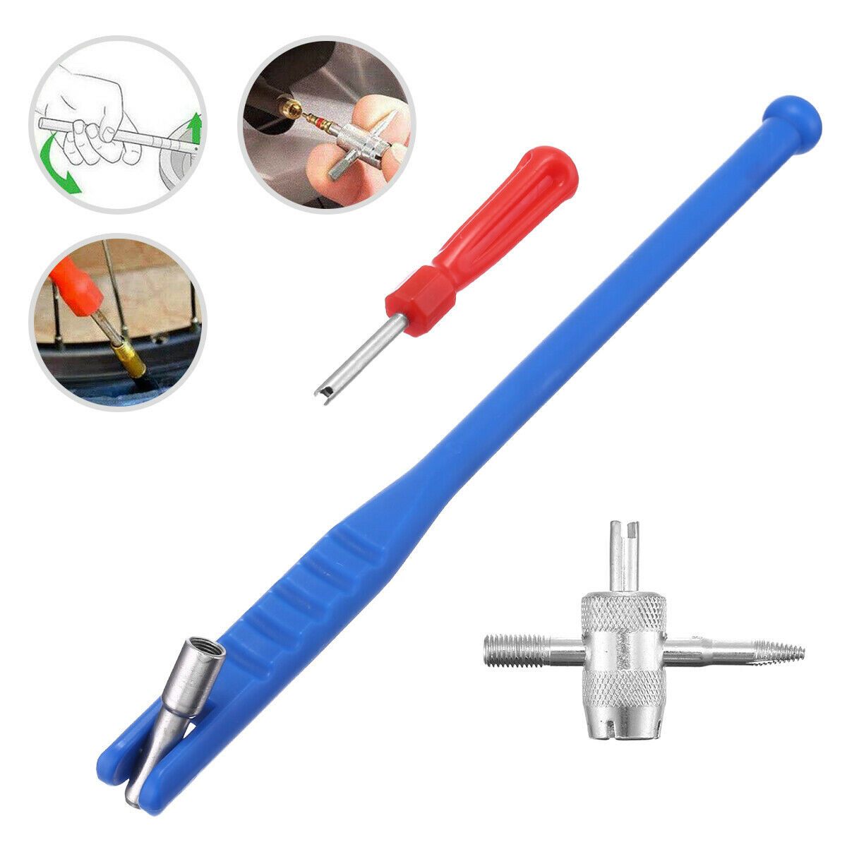 43pcs Set Valve Stem Puller Tool Installer Car Tire Plug Remover Core Repair US