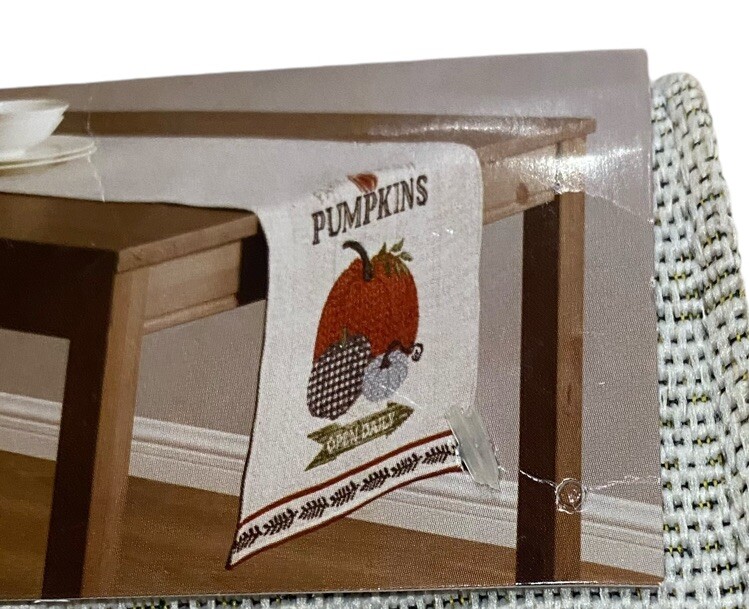 Fall Table Runner Placemat Set Farm Fresh Pumpkins Tapestry Harvest Décor