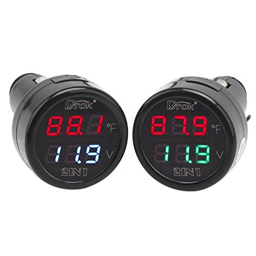 Car Thermometer, 2pcs Digital Voltage 10-170 Deg F Temperature Standard 2PCS