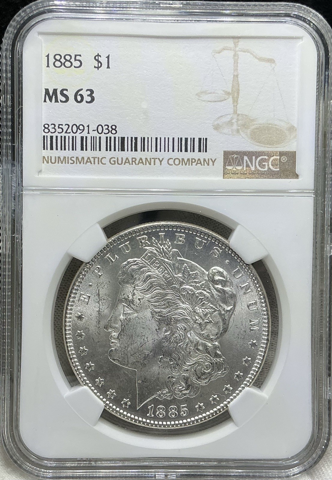 1885 Morgan Silver Dollar MS 63 NGC Uncirculated $1 Coin