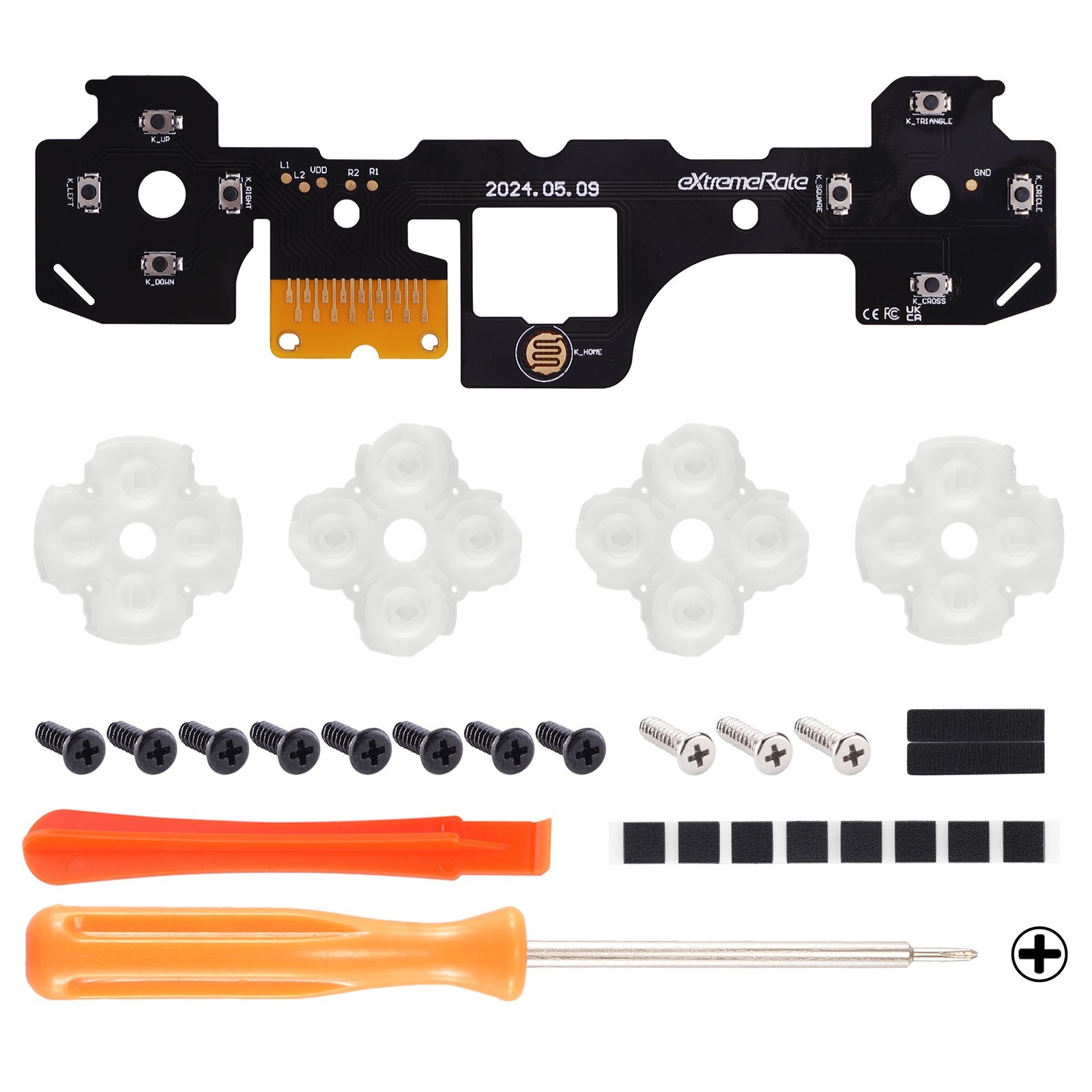 eXtremeRate Face Clicky Kit for PS5 Controller BDM-030/040/050/060 Face Buttons