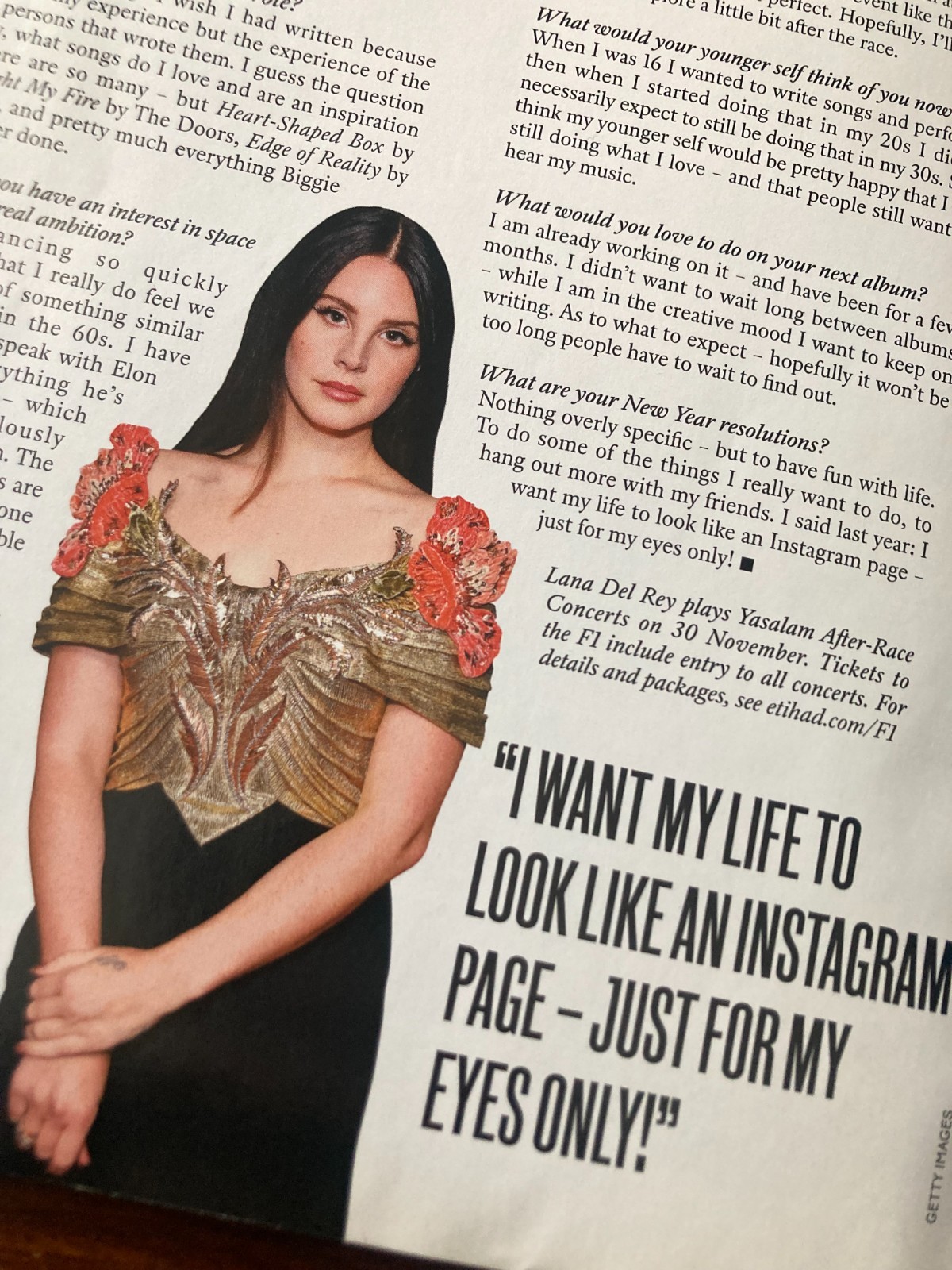 2019 "Ignition" Magazine Arabic magazine. Featuring Lana Del Rey