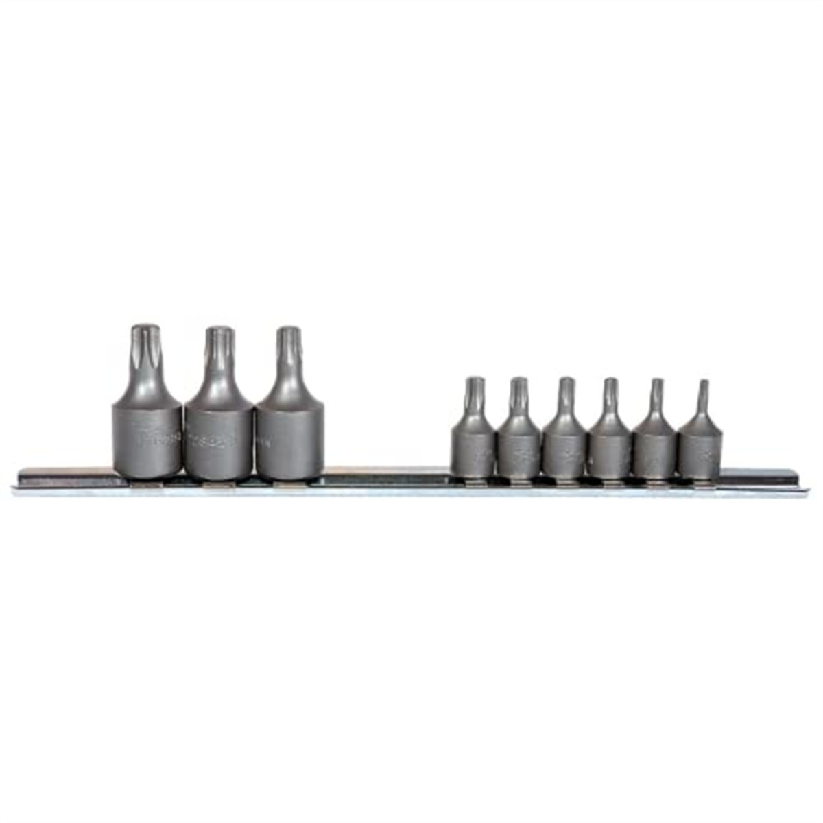 K-Tool 22800 9-pc Internal Torq Socket Set, Carded on Socket Rail