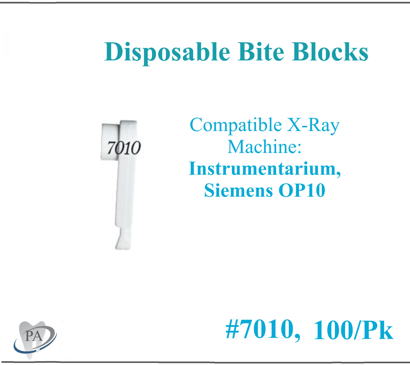 Dental X-Ray Bite Blocks Siemens, Instrumentarium,  Disposable, #7010, 100/Pk