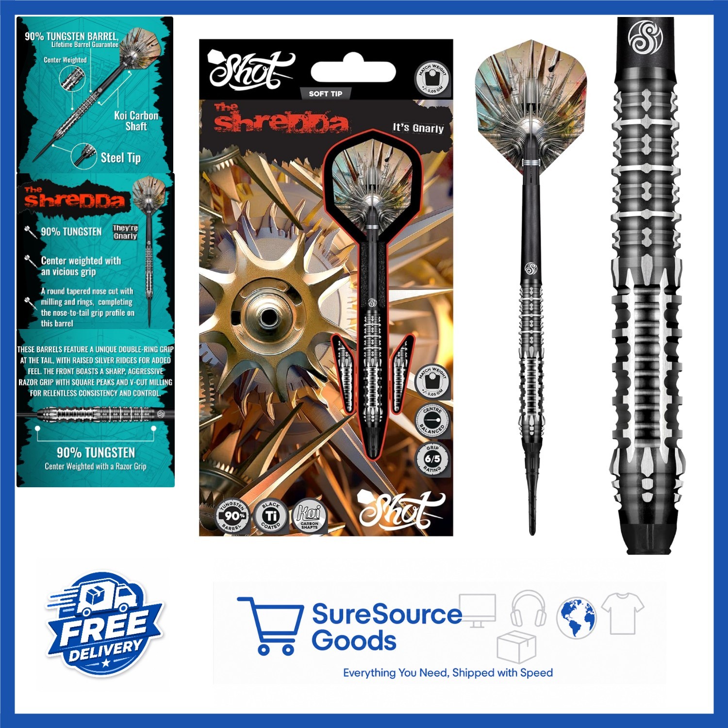 90% Tungsten Soft Tip Darts Set for Bristle Dartboard 30 Grams Silver Color